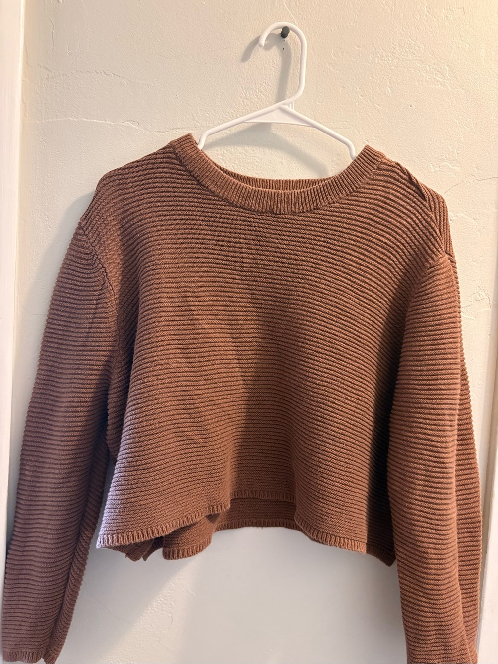 Cropped Rib-Knit Sweater - Picture 2 of 5